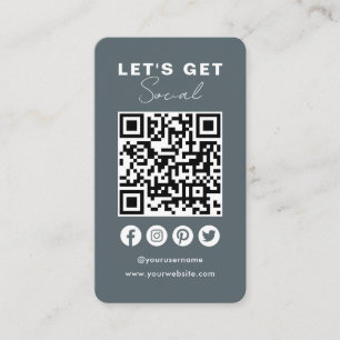 Anslut med amerikanska QR-kodsflottan i Social Med Visitkort