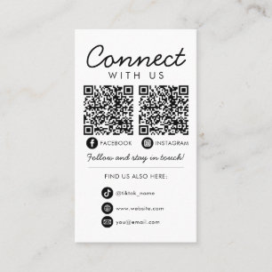 Anslut med amerikanska Social Media QR Code Compan Visitkort