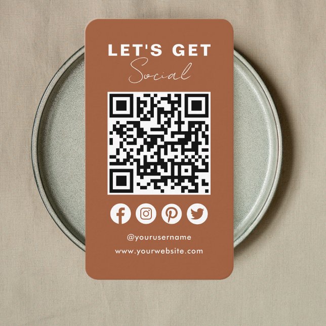 Anslut med amerikanska Social Media QR-koden Terra Visitkort (Skapare uppladdad)