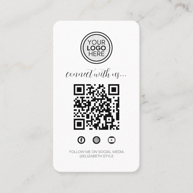 Anslut med dagens lägsta Professionell QR Visitkort (Framsida)