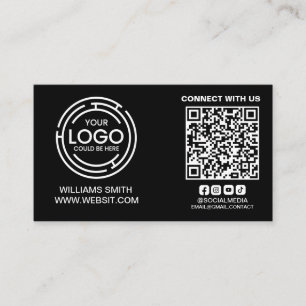 Anslut med enkel Logotyp för mediekod för QR-kod i Visitkort