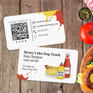 Anslut med mig   QR Code Simple Hotdog Modern Visitkort