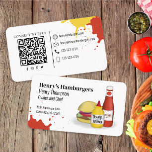 Anslut med mig   QR-kod - enkel Hamburger Modern Visitkort