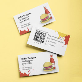 Anslut med mig QR-kod - enkel hamburger Visitkort
