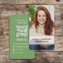 Anslut med mig | QR-kod - enkelt modernt foto Visitkort