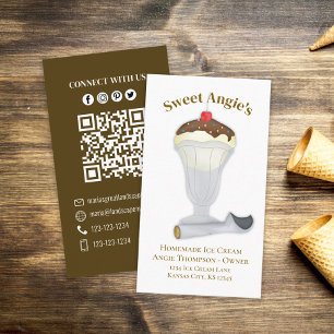Anslut med mig   QR-kod Simple Bakery Ice Cream Visitkort