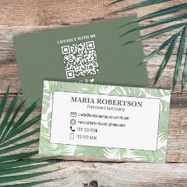 Anslut med mig | QR-kod Social Media Handflatan Lö Visitkort