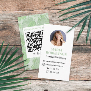 Anslut med mig QR-kod Social Media Handflatan Lö Visitkort