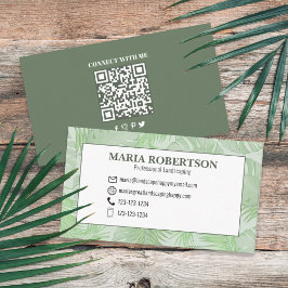 Anslut med mig | QR-kod Social Media Handflatan Lö Visitkort