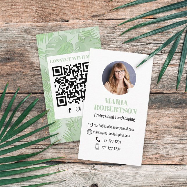 Anslut med mig | QR-kod Social Media Handflatan Lö Visitkort (Skapare uppladdad)