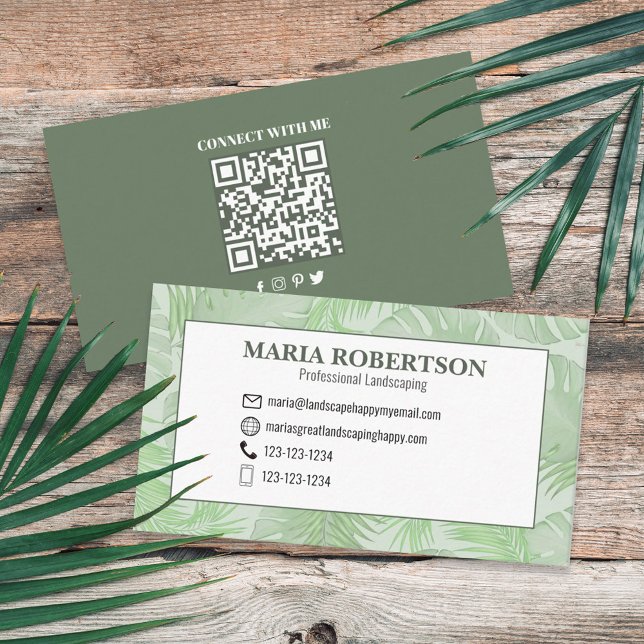 Anslut med mig | QR-kod Social Media Handflatan Lö Visitkort (Skapare uppladdad)
