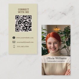 Anslut med mig - QR-kodkort för Anpassningsbar Visitkort