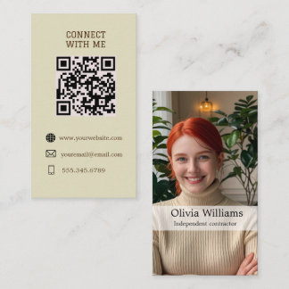 Anslut med mig - QR-kodkort för Anpassningsbar Visitkort