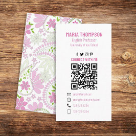 Anslut med mig | Social Media QR-kod Paisley Visitkort