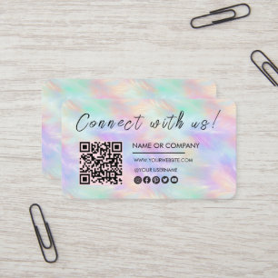 Anslut med oss Logotyp Qr-kodsiridencent Opal-Chic Visitkort