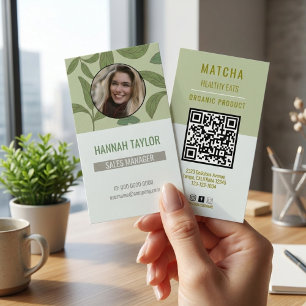 Anslut med oss QR Code Grönt Tea Logotyp Busines Visitkort