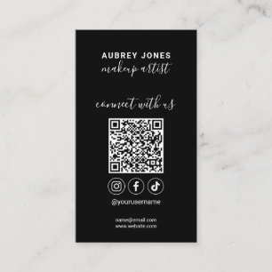 Anslut med Social Media Modern Script Business Visitkort