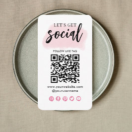 Anslut med Social Media QR-kodmodern Rosa Tilläggskort