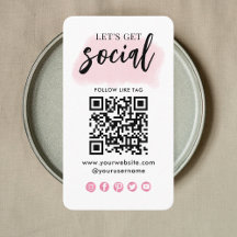 Anslut med Social Media QR-kodmodern Rosa