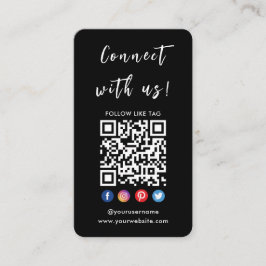 Anslut med Social Media QR-Logotyp Modern Visitkort