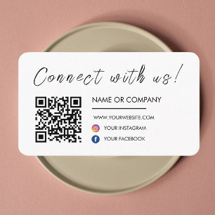 Anslut med Social Media White (Qr-kod) på webbplat Visitkort