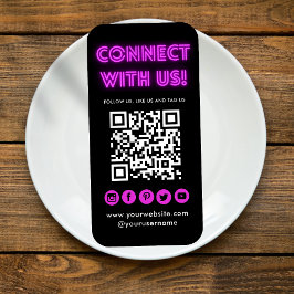 Anslut med Social-mediet i svart QR-kod från USA Visitkort