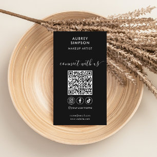 Anslut med US Social Media QR-kodskript Visitkort
