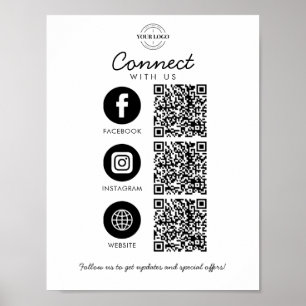 Anslut med USA 3 QR-kodwebbplats - Logotyp Poster