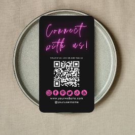 Anslut med USA Black Rosa QR-kodmediet Social Visitkort