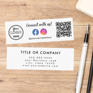 Anslut med USA QR-kodinstagram Facebook-Logotyp Mini Visitkort