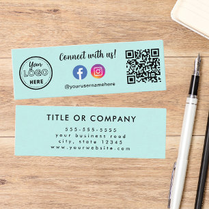 Anslut med USA QR-kodinstagram Facebook-Logotyp Mini Visitkort