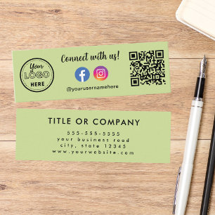 Anslut med USA QR-kodinstagram Facebook-Logotyp Mini Visitkort