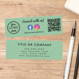 Anslut med USA QR-kodinstagram Facebook-Logotyp Mini Visitkort