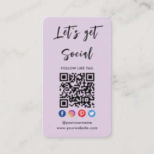 Anslut med USA Social Media Lila Qr-kod för Visitkort