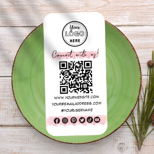 Anslut med USA Social Media QR-kod - minimalistisk Visitkort