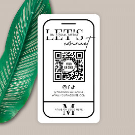 Anslut med USA Social Media QR-kod - minimalistisk Visitkort