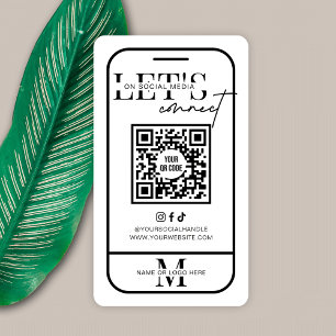 Anslut med USA Social Media QR-kod - minimalistisk Visitkort