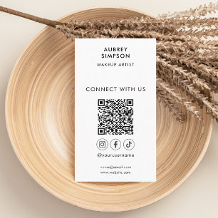 Anslut med USA Social Media QR-Logotyp för QR-kod Visitkort