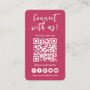 Anslut med USA Social Media QR-Logotyp Visitkort