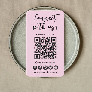Anslut med USA Social Media QR-Logotyp Visitkort