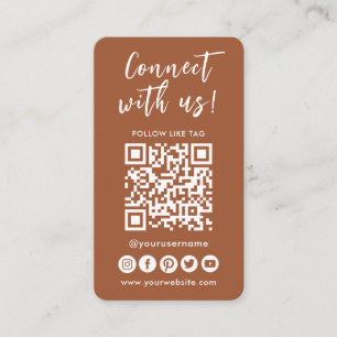 Anslut med USA Social Media QR-Logotyp Visitkort