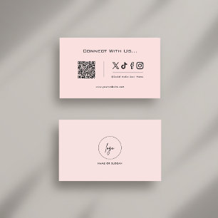 Anslut med USA Social Media QR-Logotypens Rosa för Visitkort