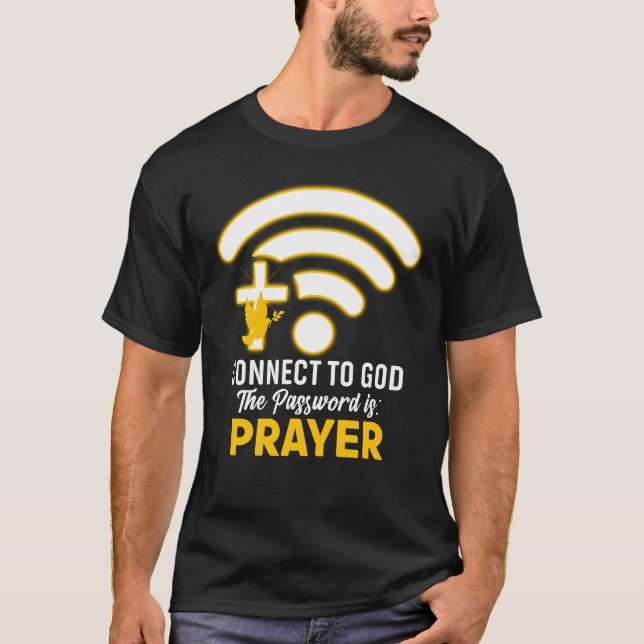 Anslut till gud Christia Jesus Kor Faith Prayer T Shirt (Framsida)