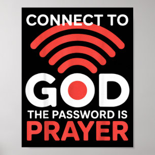 Anslut till Gud Lösenordet är bön Rolig Wifi Poster