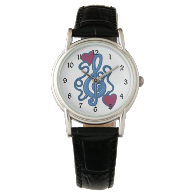 Anslut till Music Blue Note Wrist Watch Armbandsur (Framsida)