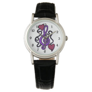 Anslut till Music Lila Note Wrist Watch Armbandsur