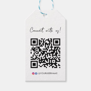 Anslut till oss Facebook Instagram QR-kod logotyp Presentetikett