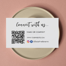 Anslut till oss Instagram Facebook Logotyp Grått Visitkort