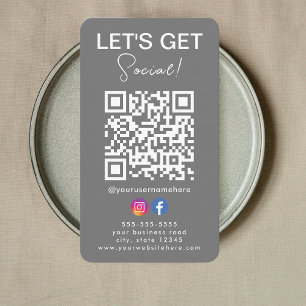 Anslut till oss Instagram Facebook Logotyp Qr-kod Visitkort