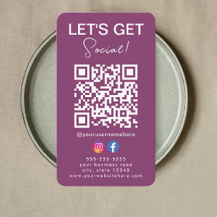 Anslut till oss Instagram Facebook Logotyp Qr-kod Visitkort
